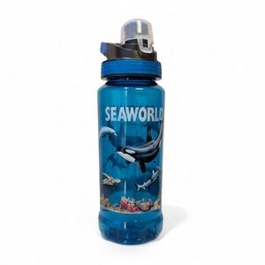 Sea World 2011 Cool Gear Water Bottle Busch Gardens Florida Blue BPA Free EUC